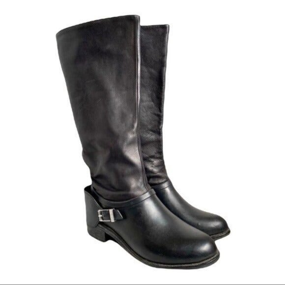 Cole Haan Corian Black Waterproof Riding Boots Size 8 - Picture 1 of 10